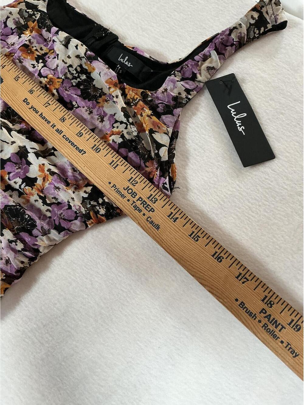 Lulus Floral Ruched Midi Dress Size S New With Tags - Picture 9 of 9
